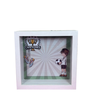 Hucha decorativa niño de fútbol